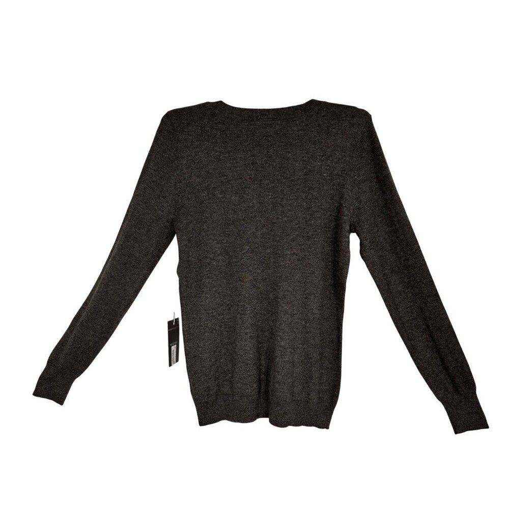 Worthington Womens V-Neck Sweater Size Small Gray Cotton Blend NWT Career Preppy - Picture 2 of 11